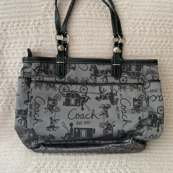 Vintage Coach Gray Tote Bag - Picture 3 of 7